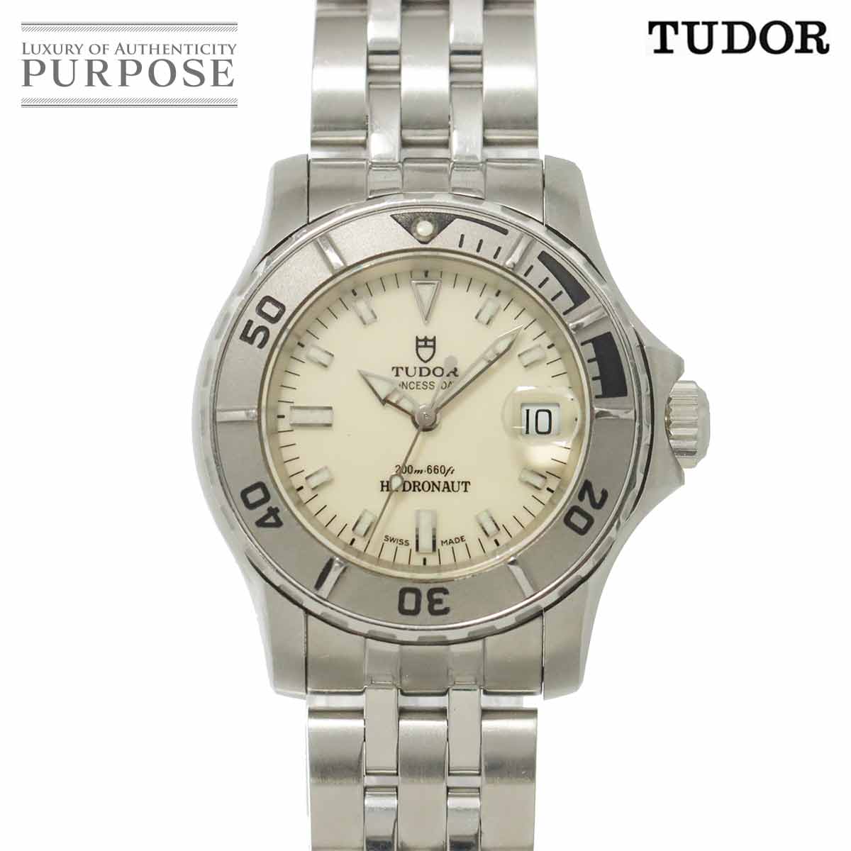 TUDOR プリンセスデイト ハイドロノート 99090 レディース 腕時計 アイボリー オートマ 自動巻き ウォッチ Prince date チューダー チュードル 90320257