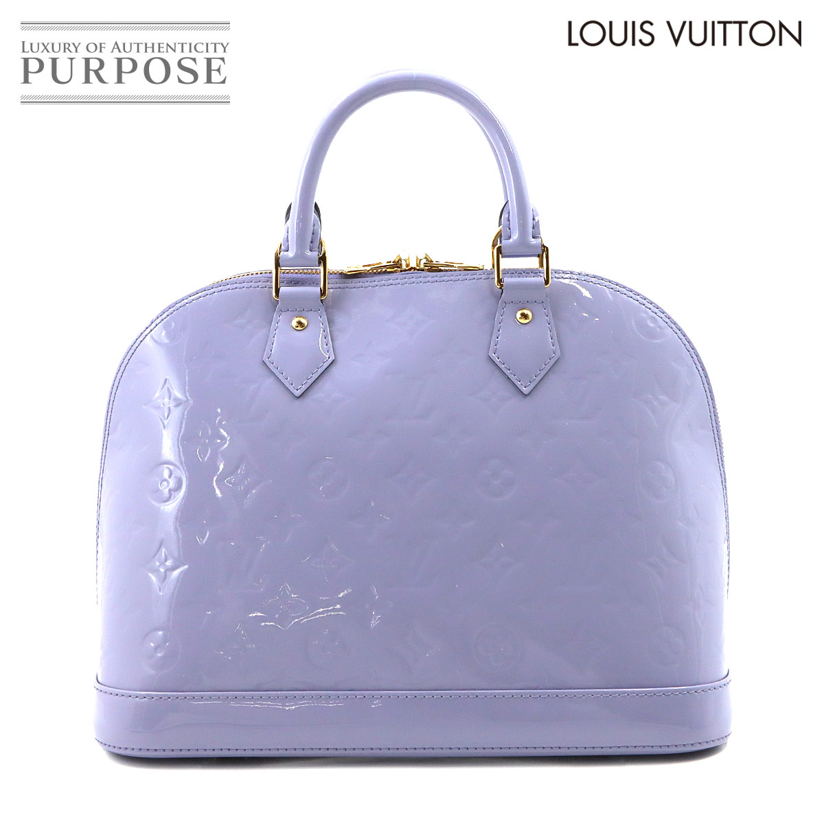 LOUIS VUITTON モノグラム ヴェルニ アルマ PM ハンド バッグ レザー リラ M90100 ゴールド 金具 Vernis Alma PM ルイ ヴィトン 90317944