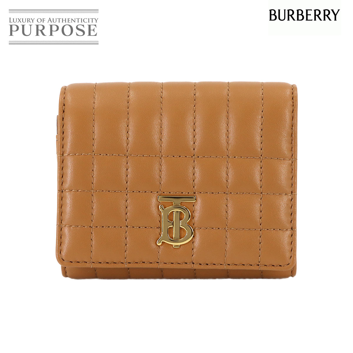 BURBERRY ローラ 三つ折り 財布 レザー メープルブラウン 8062376 ゴールド 金具 Compact Wallet バーバリー 90320713