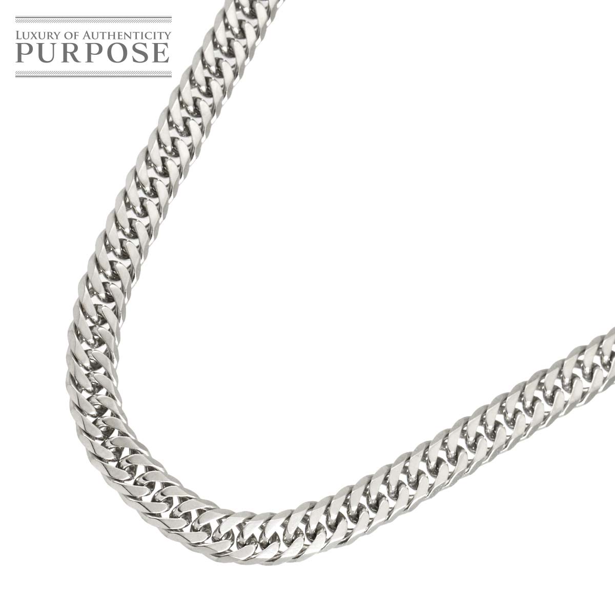 Pt850 喜平 ネックレス 50cm 6面ダブル 51.7g 幅5.7mm Pt プラチナ キヘイ kihei necklace 90318604