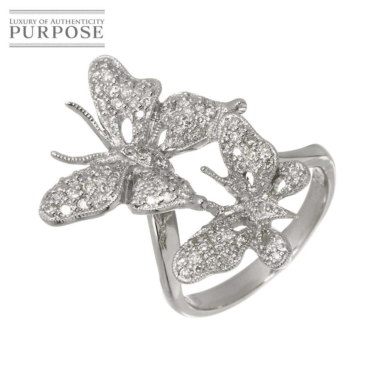 リング 12号 ダイヤ 0.63ct K18 WG ホワイトゴールド 750 指輪 Diamond Ring 90316337