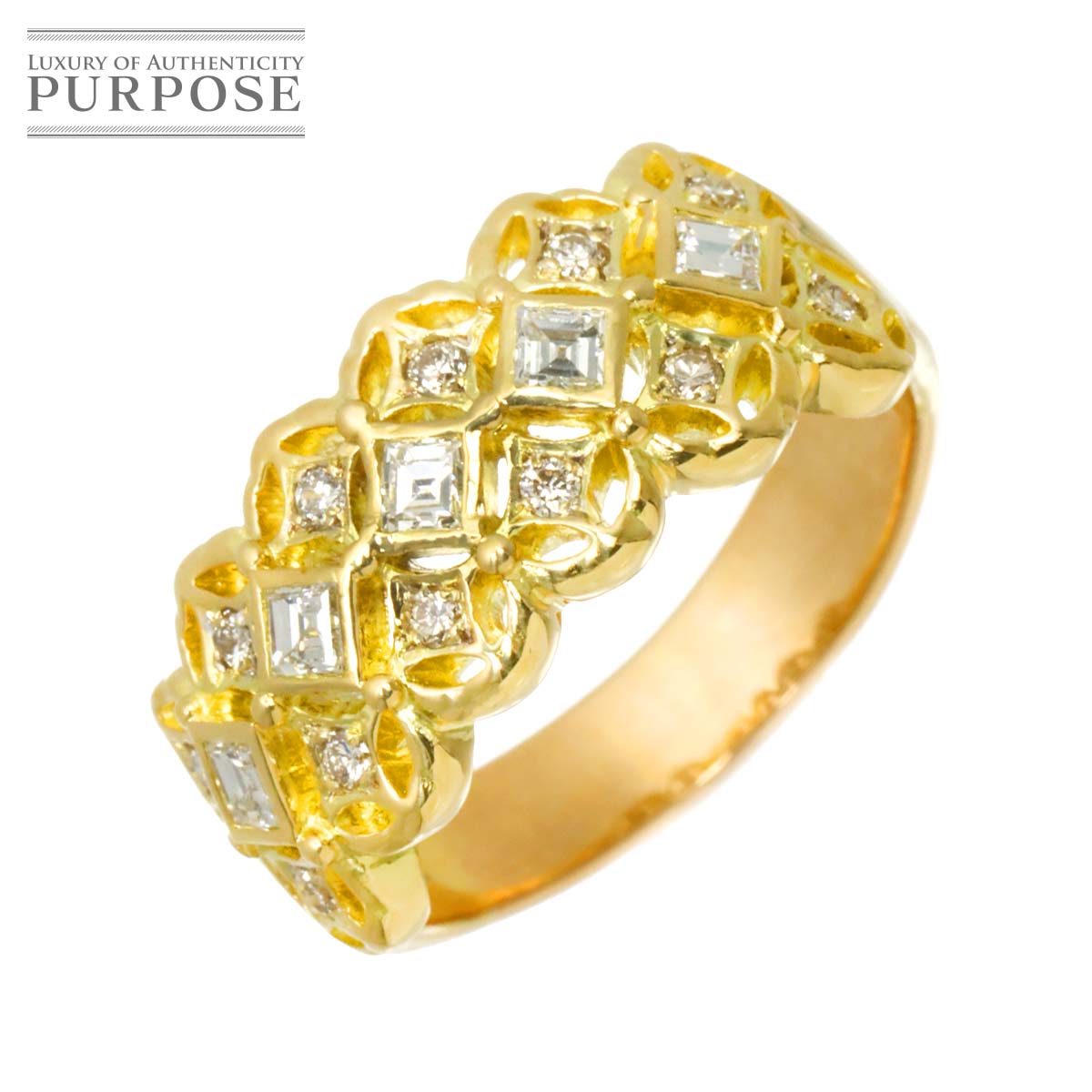 リング 17.5号 ダイヤ 0.70ct K18 YG イエローゴールド 750 指輪 【鑑別カード付き】 Diamond Ring 90316425