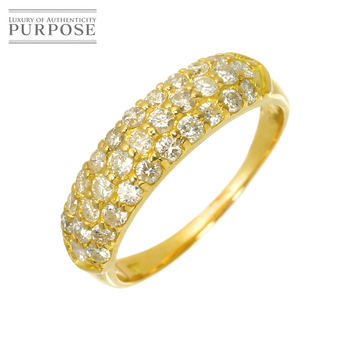 リング 16.5号 ダイヤ 1.03ct K18 YG イエローゴールド 750 指輪 【鑑別カード付き】 Diamond Ring 90316435