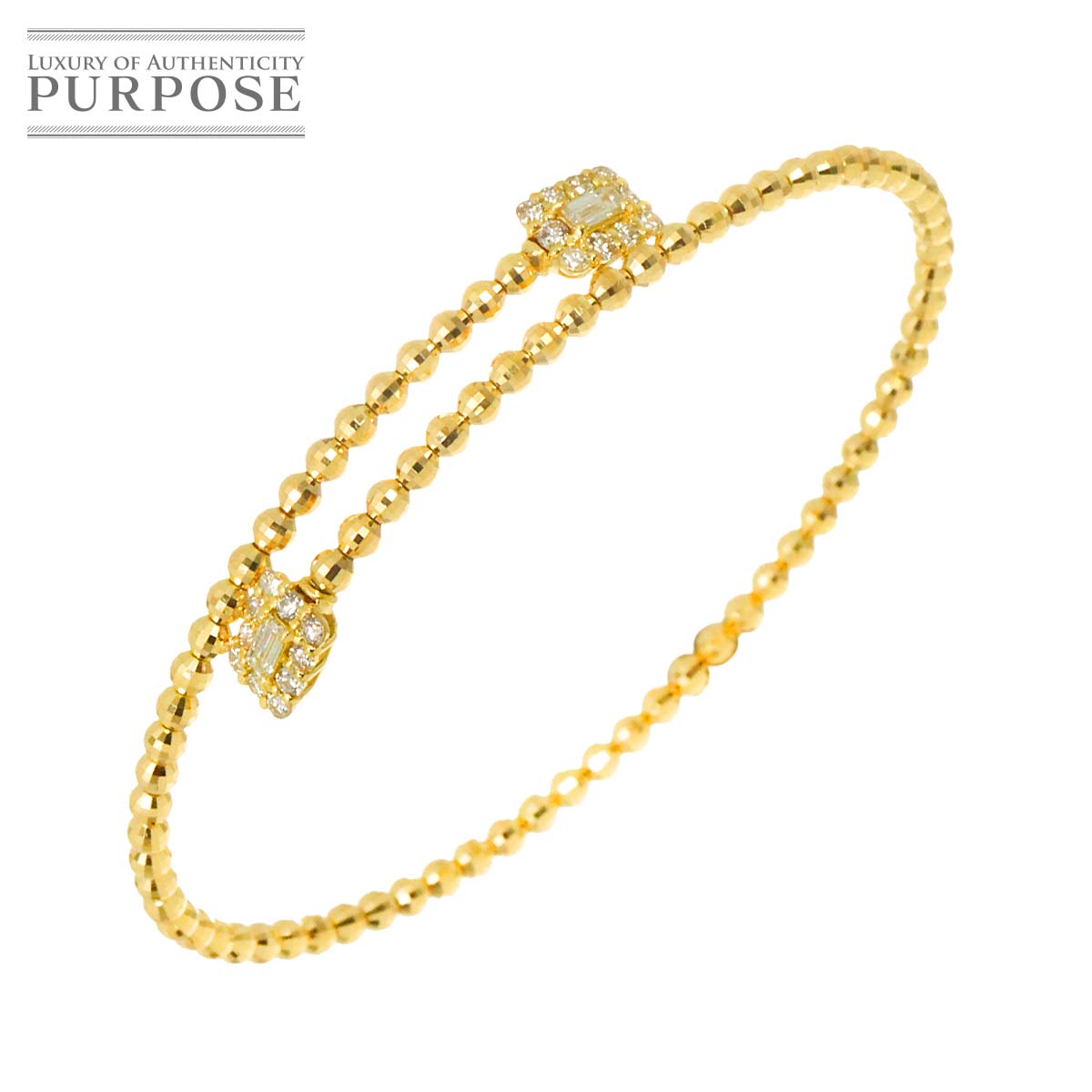 ダイヤ 0.50ct ブレスレット 16cm フリーサイズ K18 YG イエローゴールド 750 Bracelet 90317135