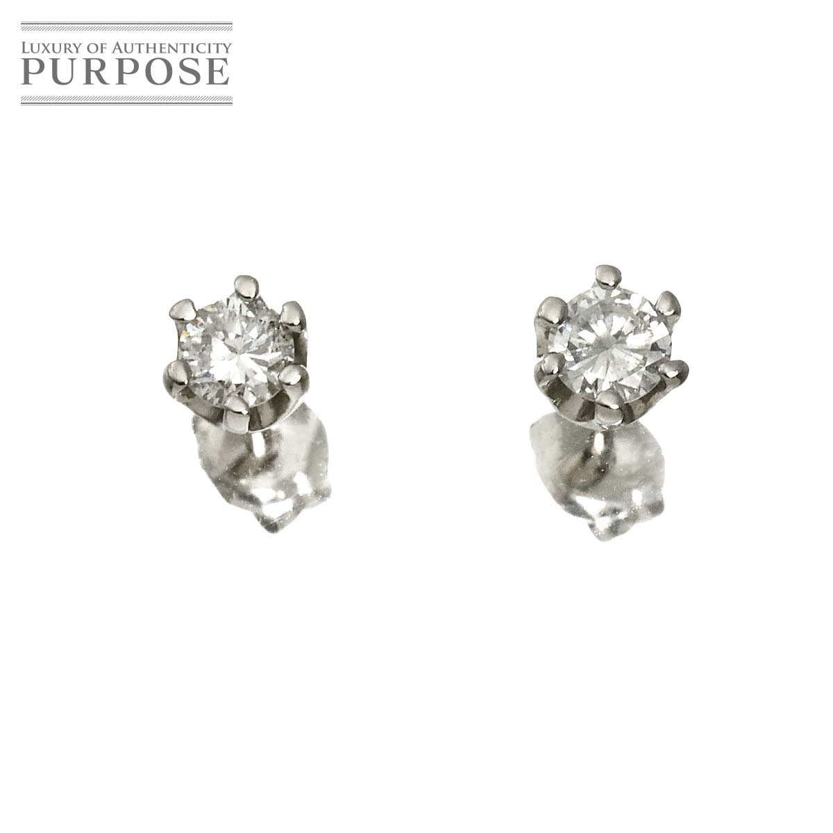 ダイヤ 0.10ct/0.10ct ピアス Pt プラチナ Diamond Earrings Pierced 90317451