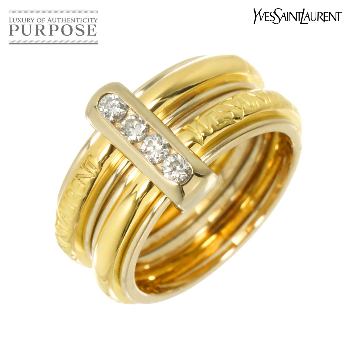 Yves Saint Laurent #6 リング ダイヤ K18 YG イエローゴールド 指輪 Diamond Ring イヴ サンローラン 90316513