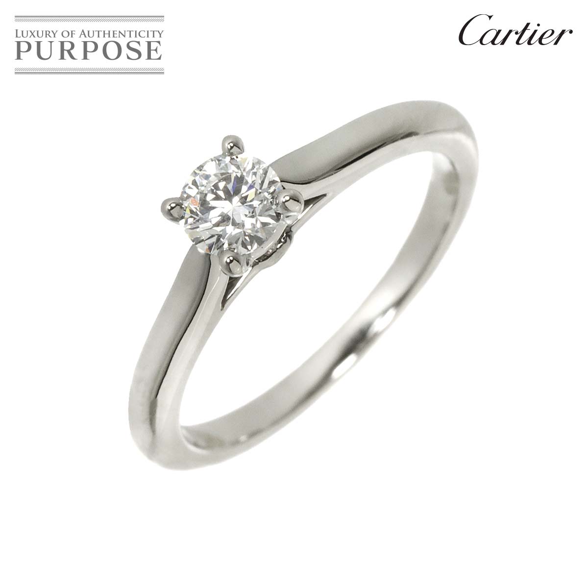 Cartier ソリテール ダイヤ 0.30ct D/VVS2/3EX #49 リング Pt プラチナ Solitaire Ring【証明書・鑑定書付き】カルティエ 90317583