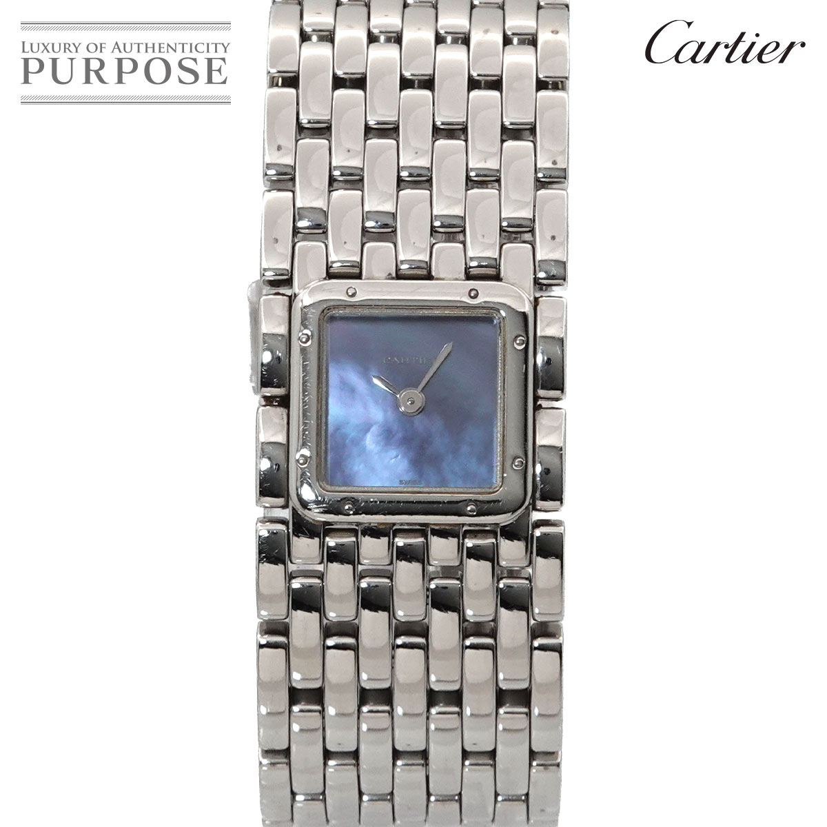 Cartier パンテール リュバン W61002T9 レディース 腕時計 ブルー シェル クォーツ ウォッチ Panthere カルティエ 90319580