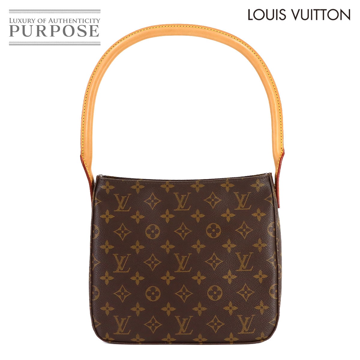 LOUIS VUITTON モノグラム ルーピング MM ショルダー バッグ ブラウン M51146 Looping MM ルイ ヴィトン 90316209