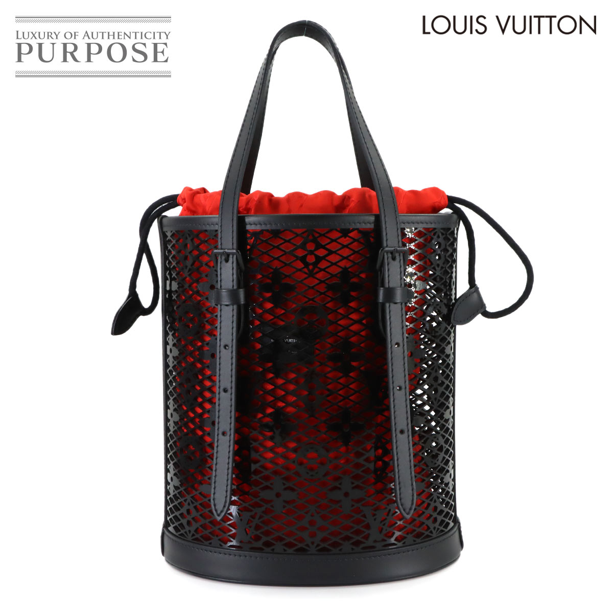 LOUIS VUITTON モノグラム レース バケット PM トート バッグ レザー ブラック M20352 RFID Bucket PM ルイ ヴィトン 90319775