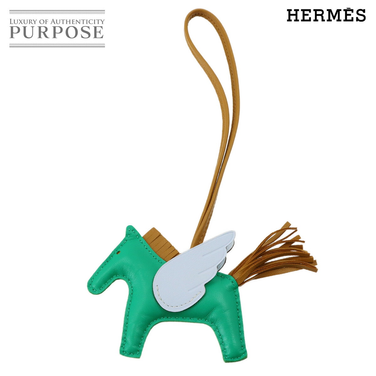 HERMES ロデオ ペガサス PM バッグ チャーム アニョーミロ ミント セサミ ブルーブリュム Z刻印 Rodeo Pegasus PM エルメス 90321204