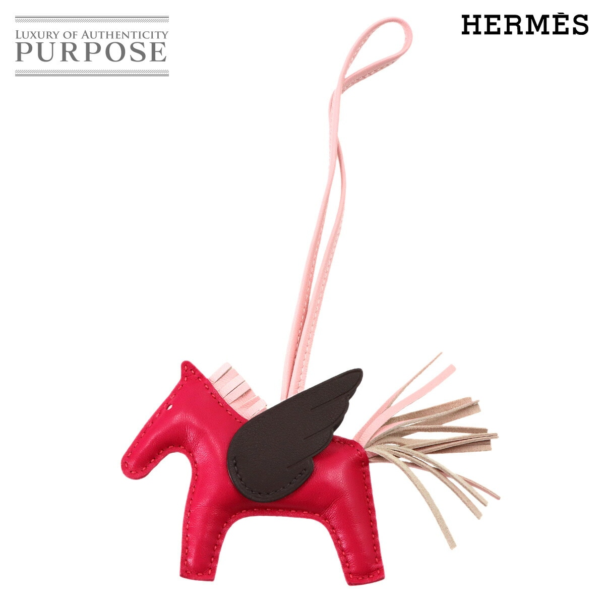 HERMES ロデオ ペガサス PM バッグ チャーム アニョーミロ スイフト フランボワーズ ローズサクラ ルージュセリエ Z刻印 Rodeo Pegasus PM エルメス 90321205