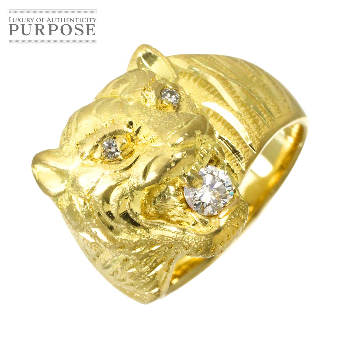 リング 18号 ダイヤ 0.32ct K18 YG イエローゴールド 750 指輪 Diamond Ring 90315600