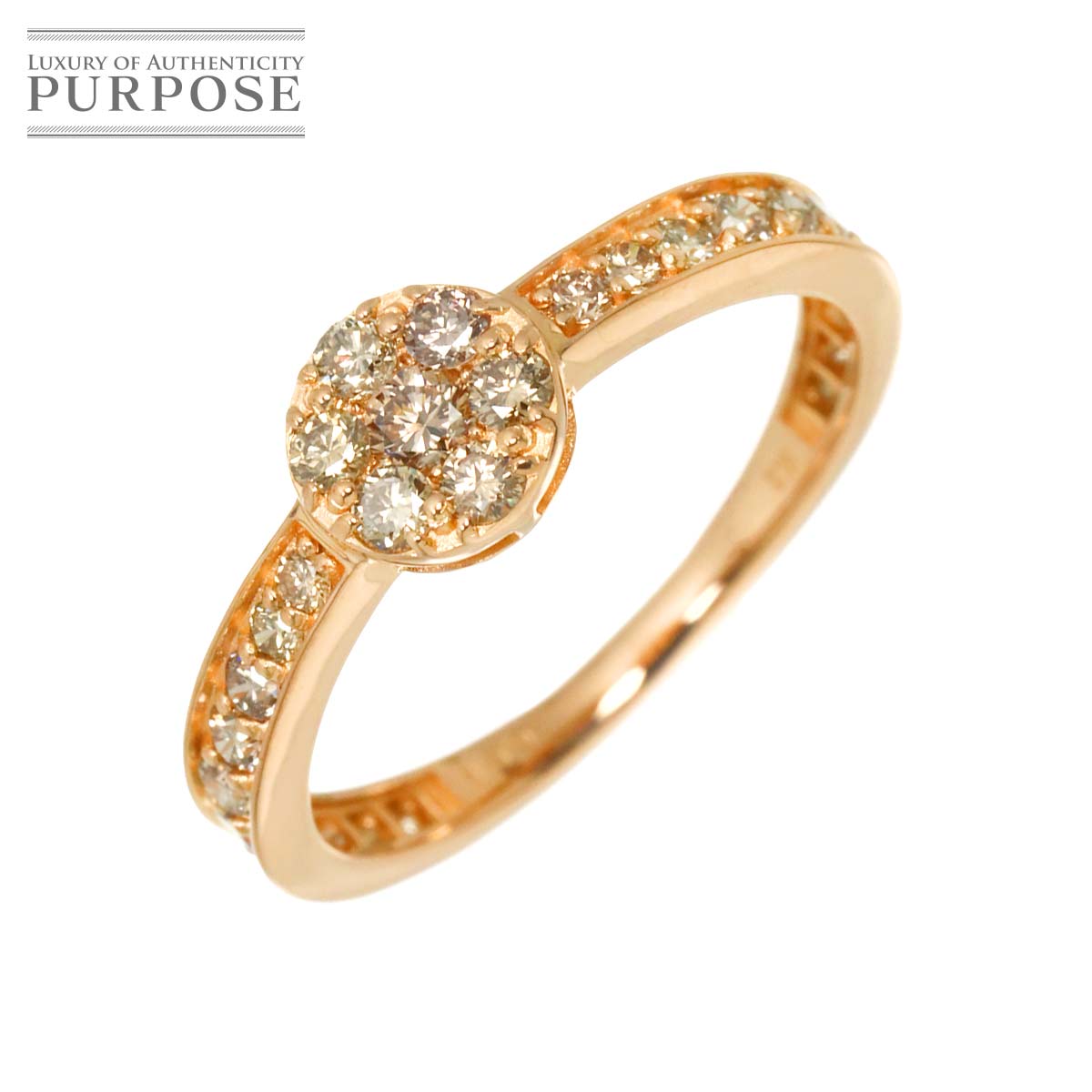 リング 11号 ブラウンダイヤ 0.60ct K18 PG ピンクゴールド 750 指輪 Diamond Ring 90316385