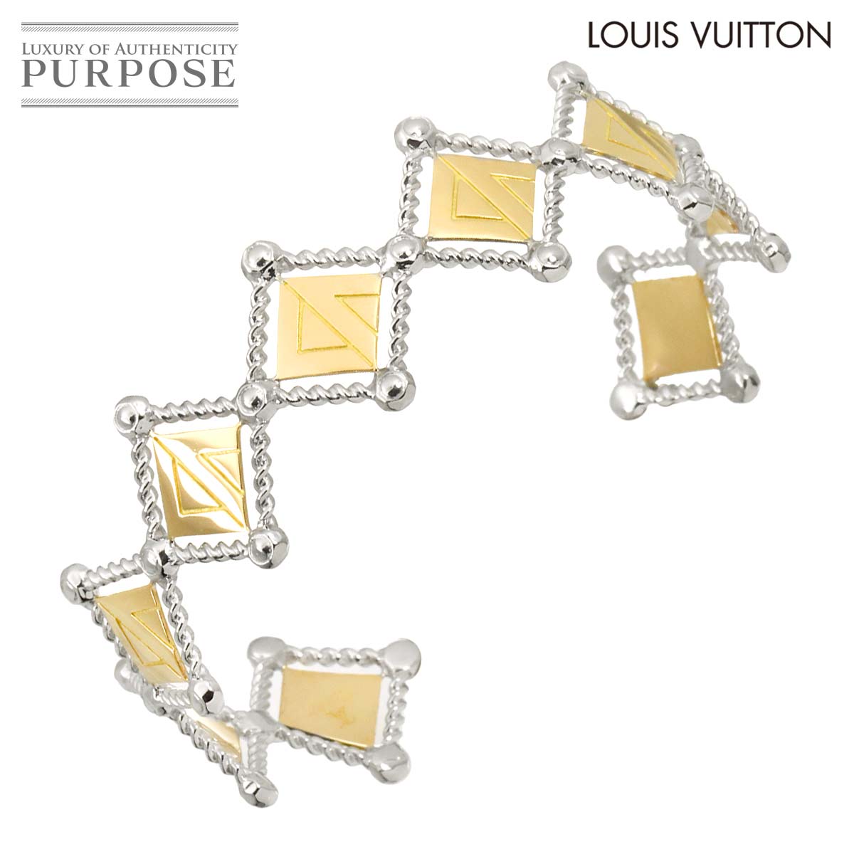 LOUIS VUITTON  グレシャス グラフィック ブレスレット 17cm K18 WG YG 750 ホワイト イエローゴールド 750 Bracelet ルイ ヴィトン 90313827