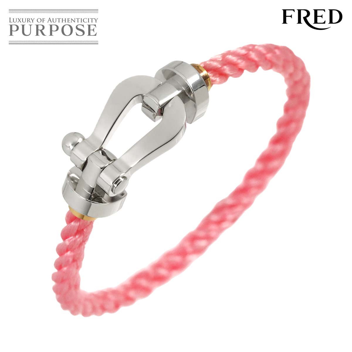 FRED フォース10 ブレスレット #14 ラージ LM K18 WG ホワイトゴールド 750 ケーブル Force 10 Bracelet フレッド 90316793