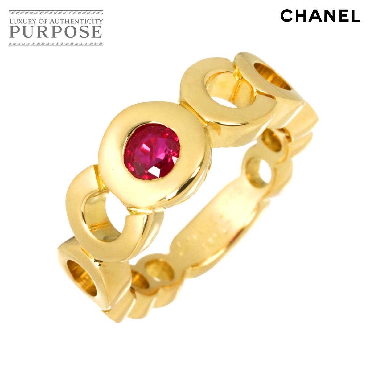 CHANEL ココ 11.5号 リング ルビー K18 YG イエローゴールド 750 指輪 Ring シャネル 90317300