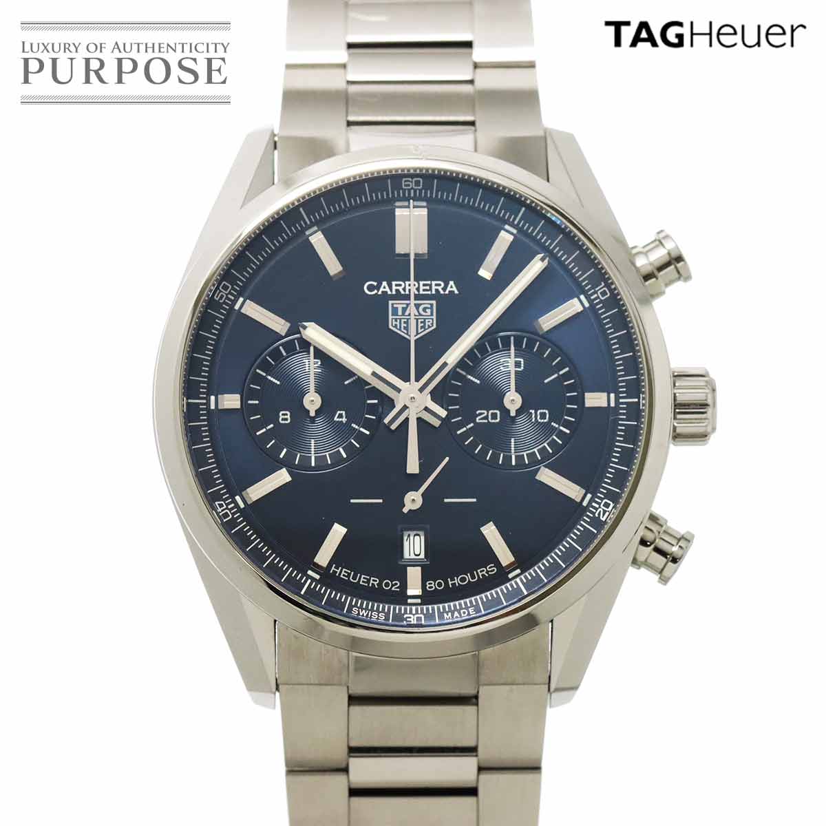 TAG Heuer カレラ キャリバーホイヤー02 CBN2011-0 クロノグラフ メンズ 腕時計 デイト ネイビー オートマ 自動巻き ウォッチ Carrera タグホイヤー 90321282