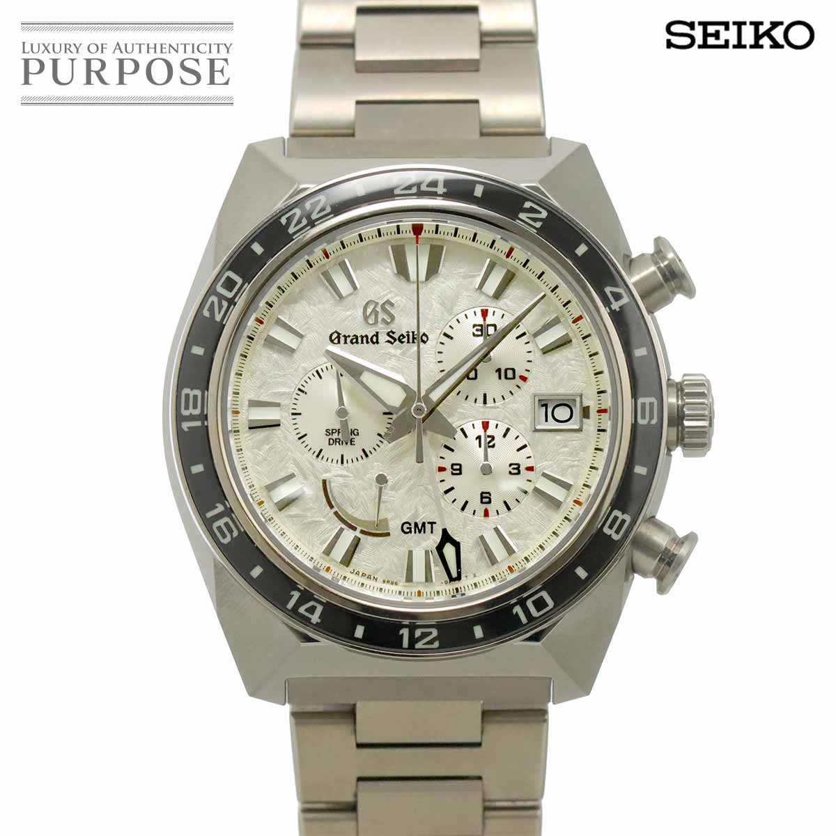 GRAND SEIKO スポーツコレクション スプリングドライブ GMT クロノグラフ SBGC253 メンズ 腕時計 9R86 0AN0 パワーリザーブ デイト シャイニーホワイト オートマ 自動巻き ウォッチ Spring Drive グランドセイコー 90321457