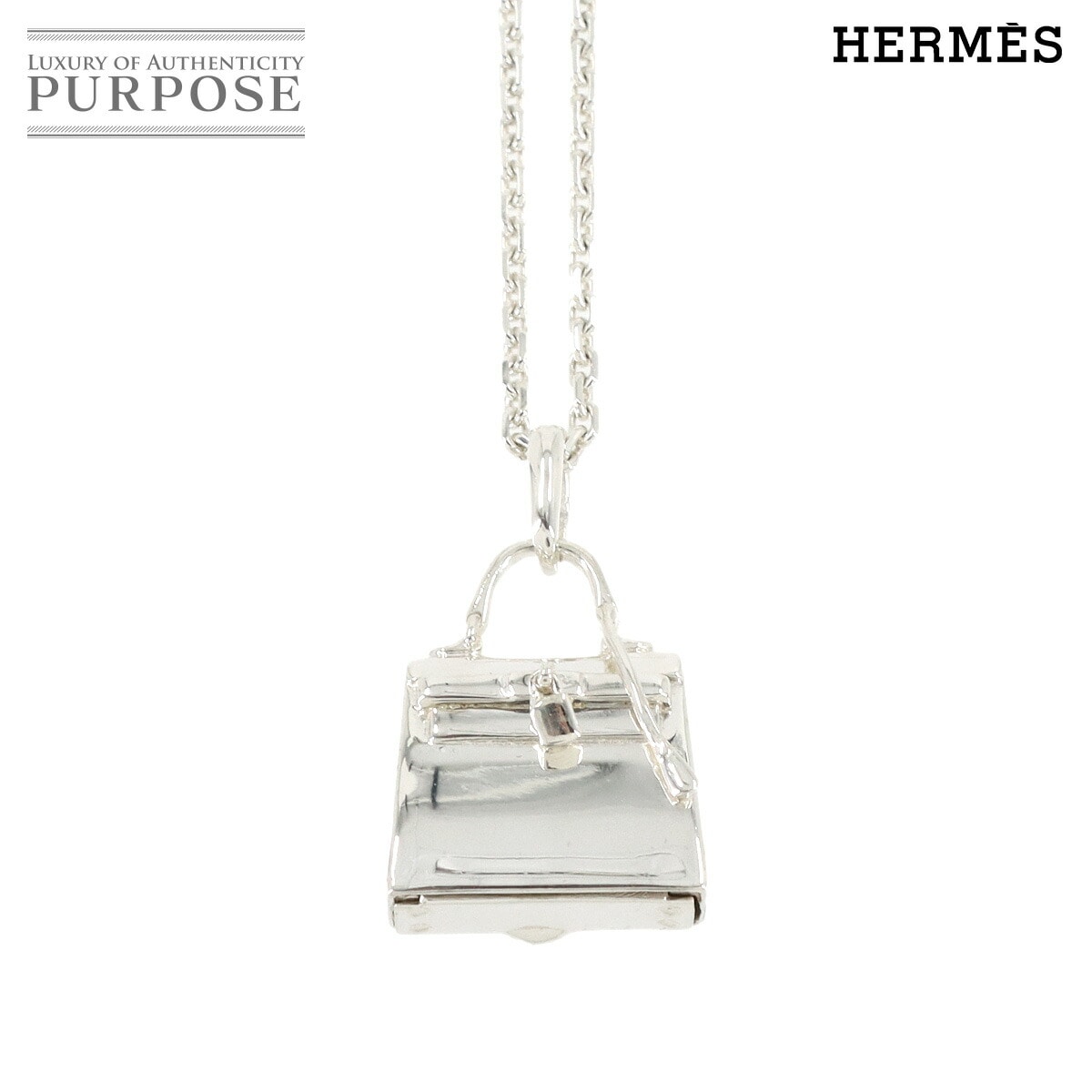 HERMES ケリー ネックレス ペンダント SV 925 シルバー アルジャン Kelly Argent Necklace エルメス 90307196