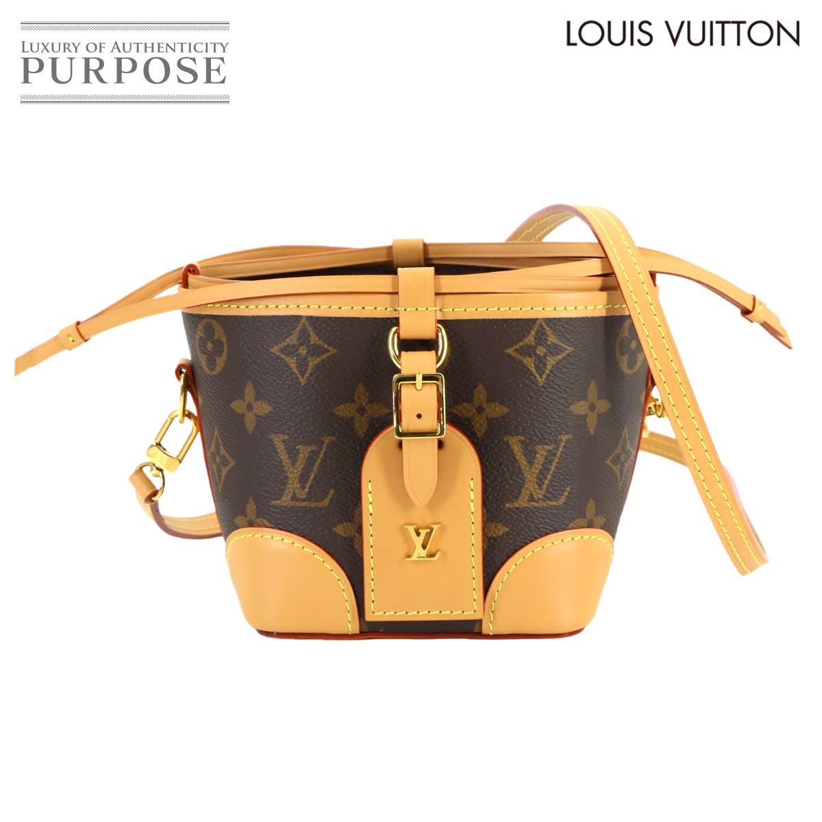 LOUIS VUITTON モノグラム ノエ パース ショルダー バッグ ブラウン M57099 RFID ゴールド 金具 Monogram Noe Purse ルイ ヴィトン 90320218