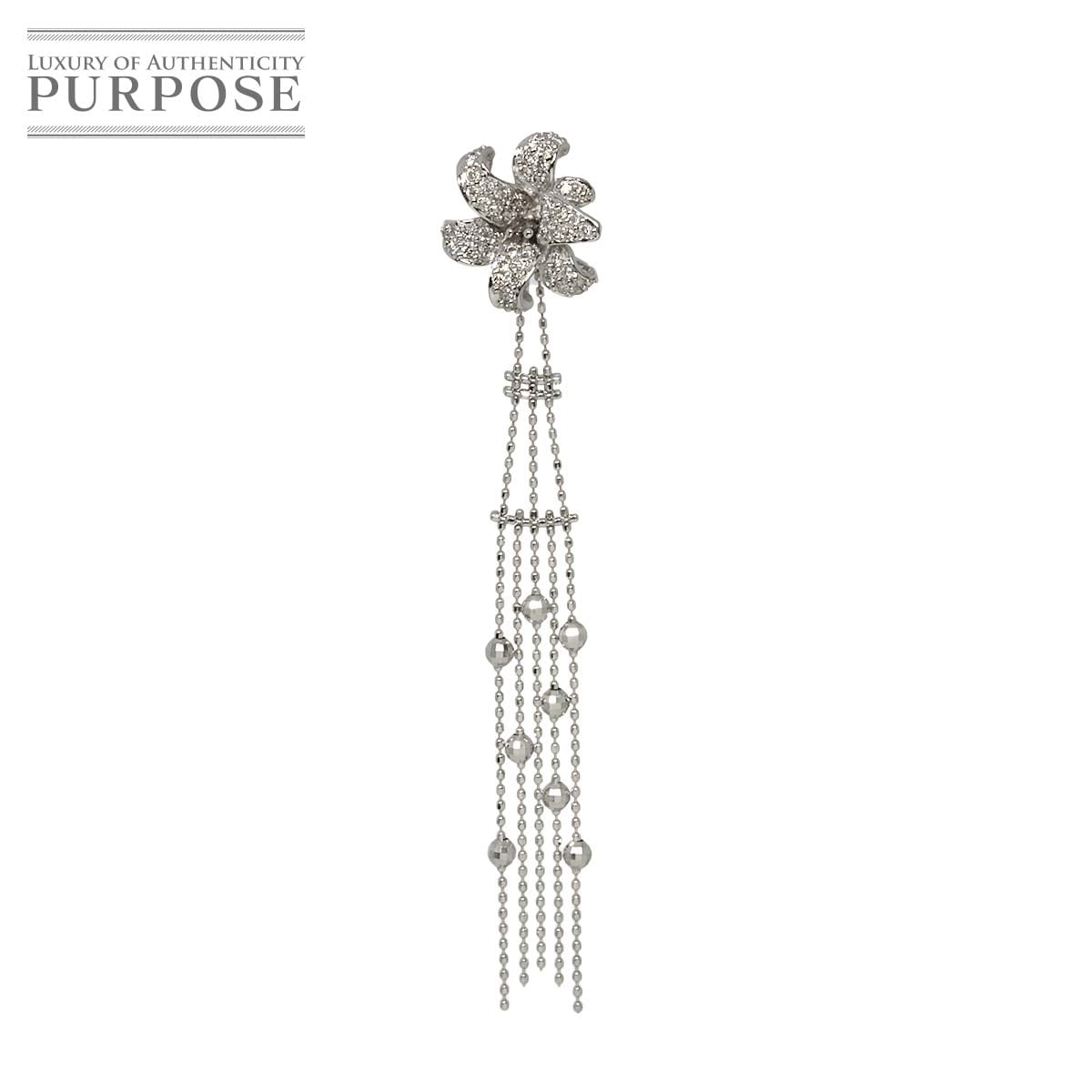 ダイヤ ピアス K18 WG ホワイトゴールド 750 片方のみ 片耳 Diamond Earring Pierced 90316276