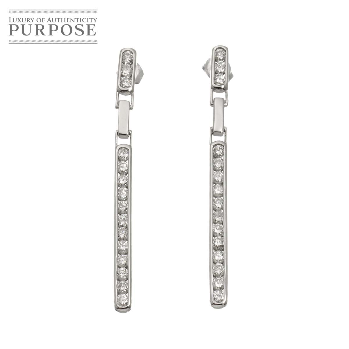 ダイヤ 0.70ct/0.70ct ピアス K18 WG ホワイトゴールド 750 Diamond Earrings Pierced 90316465