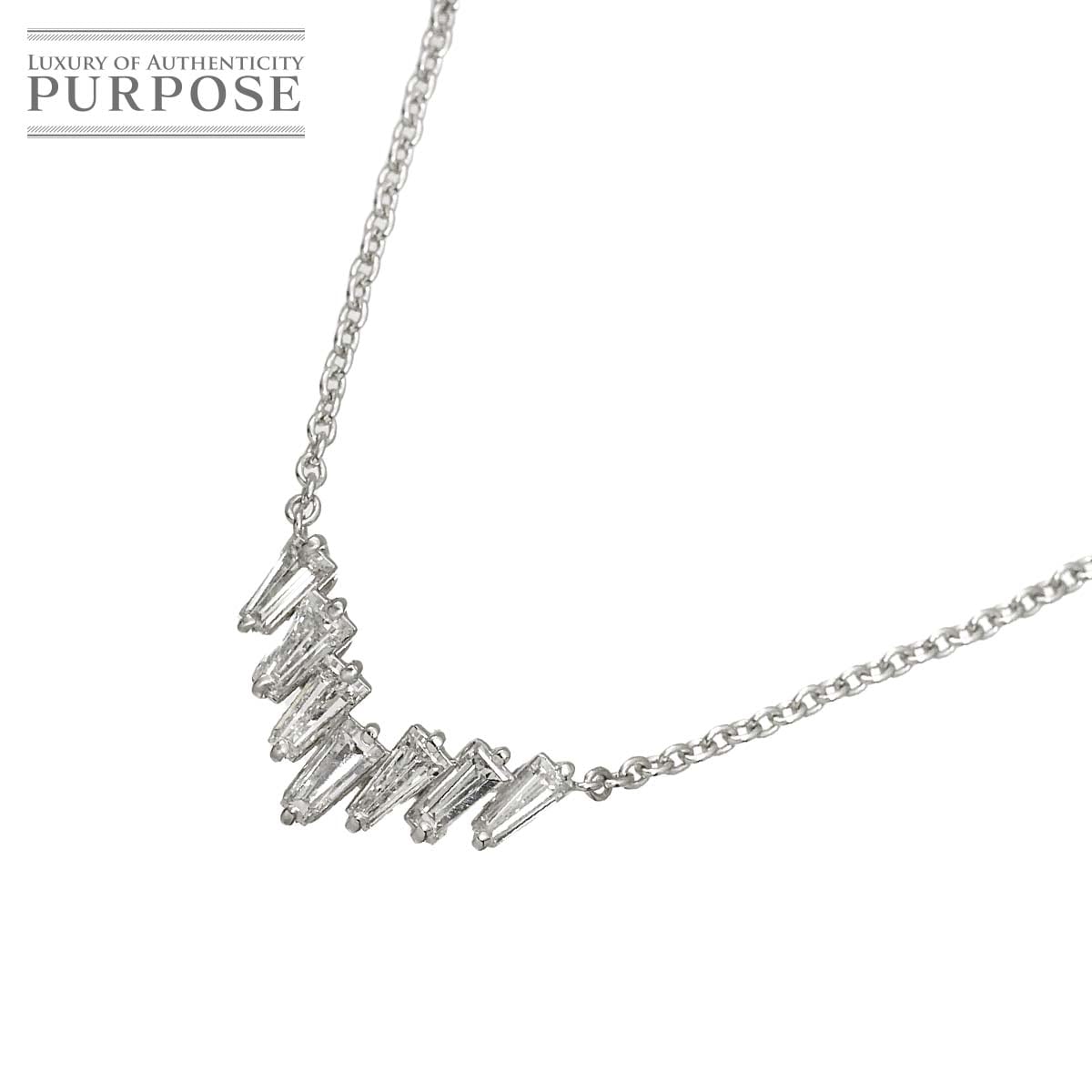 ダイヤ ネックレス 40cm K18 WG ホワイトゴールド 750 Diamond Necklace 90316466