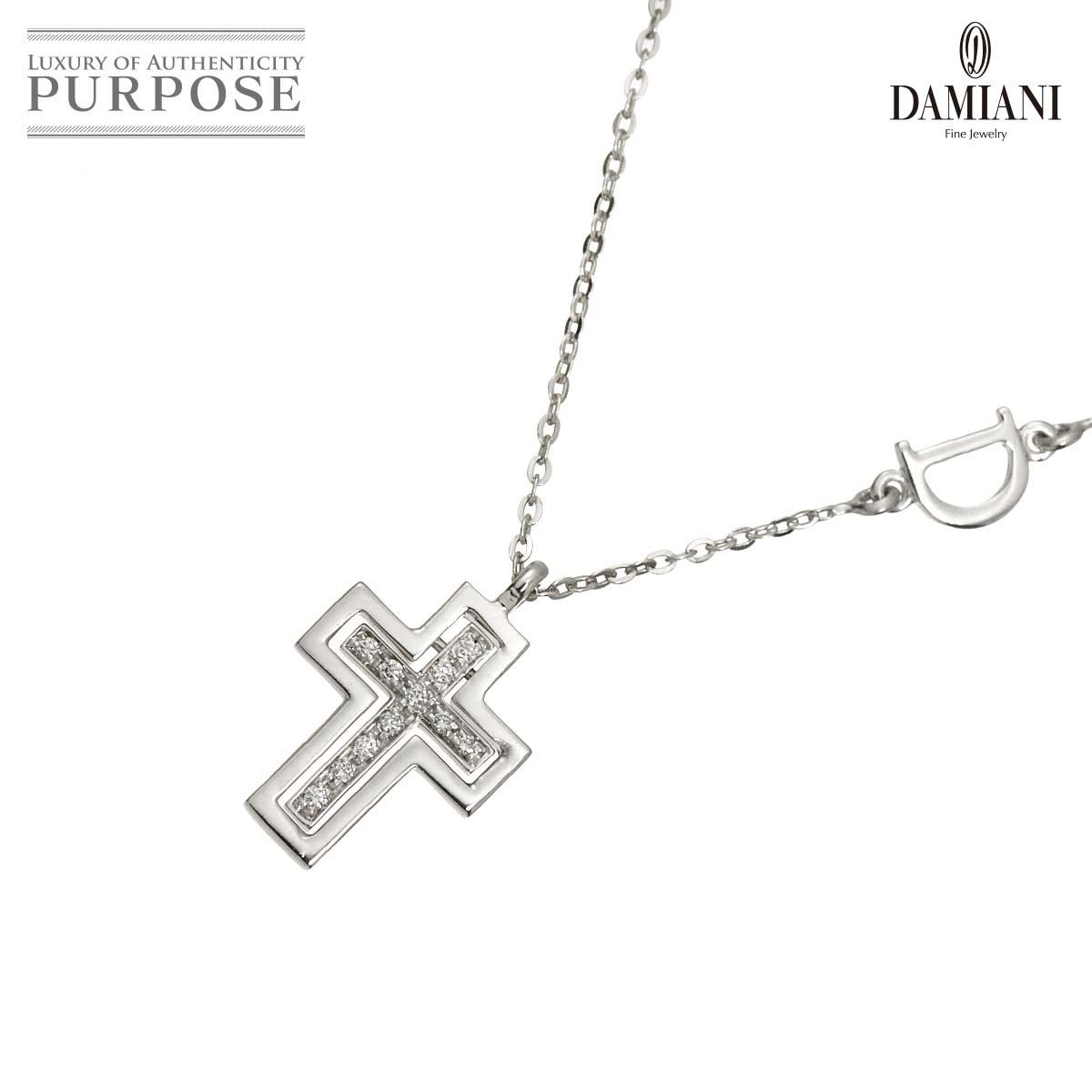 DAMIANI ベルエポック ミニ 45cm ダイヤ ネックレス K18 WG ホワイトゴールド 750 クロス Belle Epoque Necklace ダミアーニ 90315655