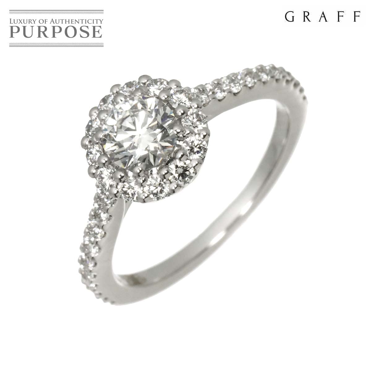 GRAFF アイコン ダイヤ 0.45ct E/VS1/3EX 8.5号 リング K18 WG ホワイトゴールド 750 指輪 Diamond Ring 【鑑定書・証明書】グラフ 90317116