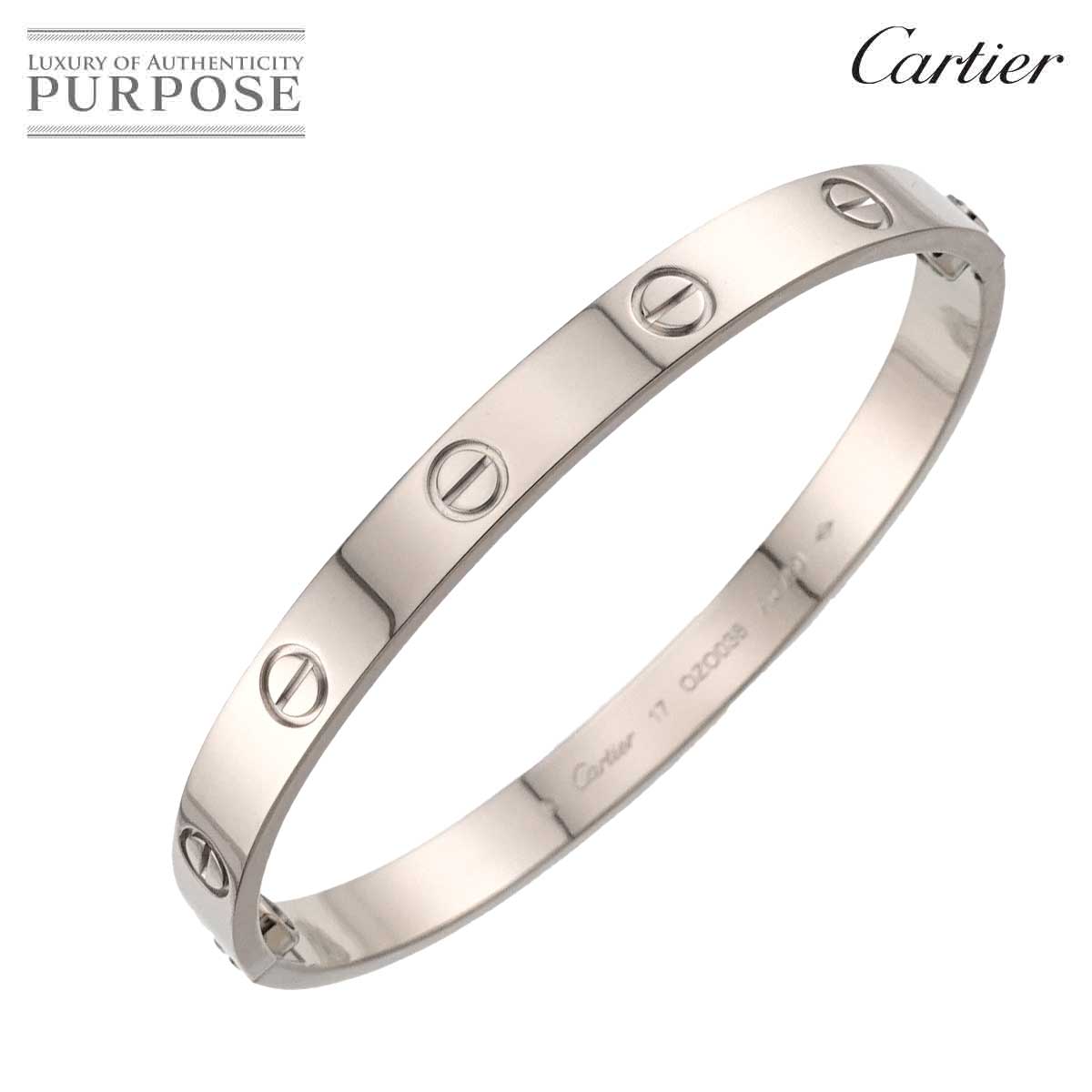 Cartier ラブ ブレス #17 K18 WG ホワイトゴールド 750 ブレスレット バングル Love Bracelet【証明書付き】 カルティエ 90317307