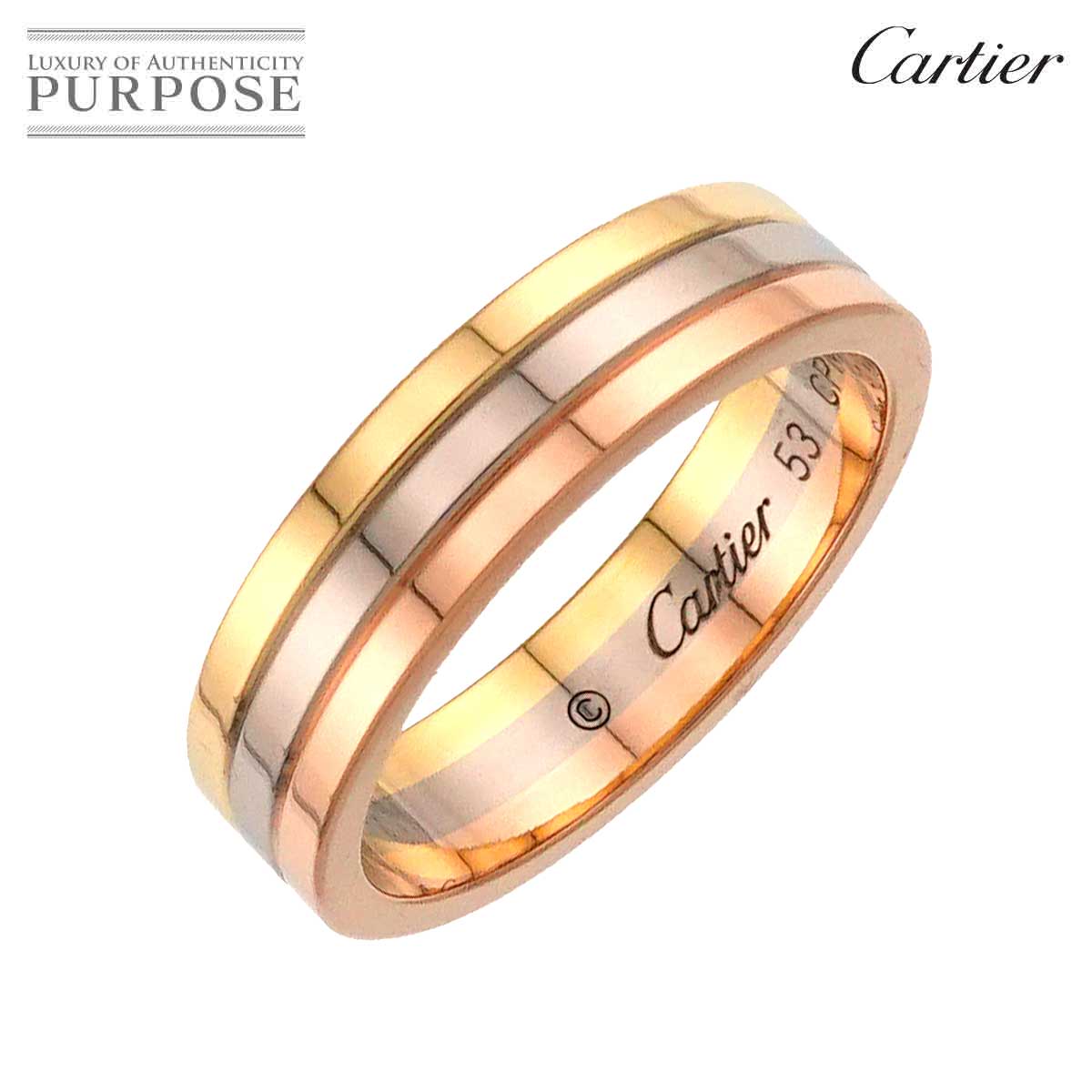 Cartier ヴァンドーム #53 リング K18 YG WG PG スリーゴールド 3カラー 750 指輪 VENDOME Ring【証明書付き】 カルティエ 90318445