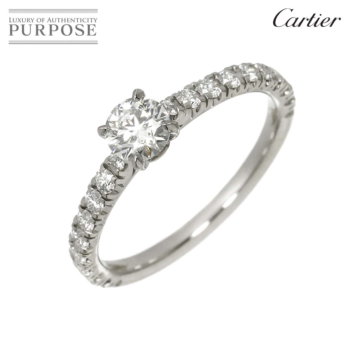 Cartier エタンセル #48 リング ハーフ ダイヤ 0.30ct Pt プラチナ 指輪 Diamond Ring【証明書付き】カルティエ 90318765