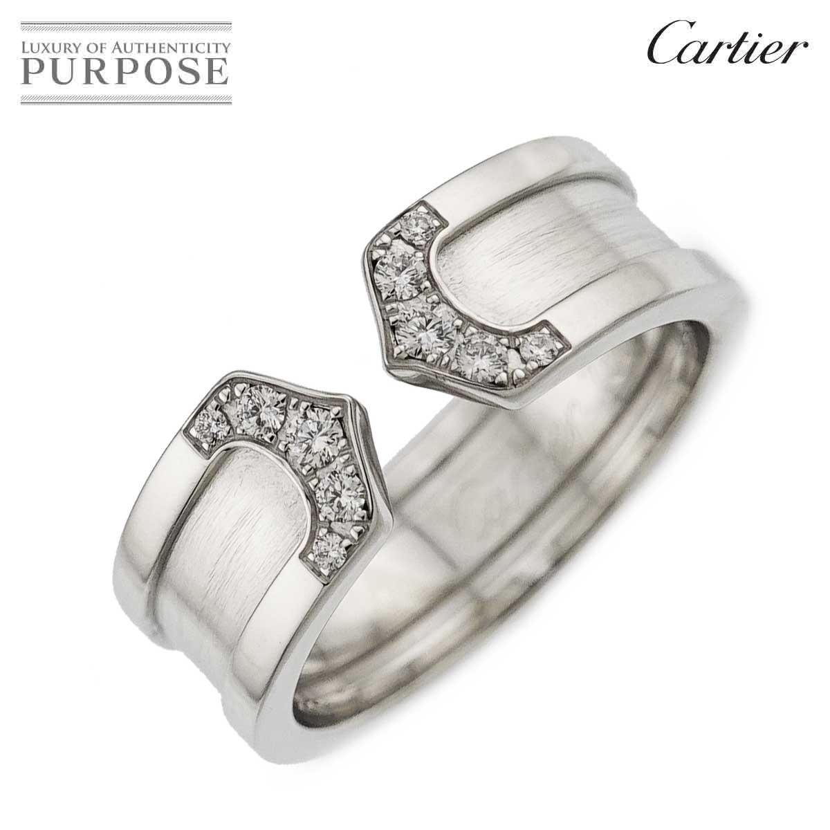 Cartier C2 スモール SM #51 リング ダイヤ K18 WG ホワイトゴールド 750 指輪 2C Diamond Ring カルティエ 90319183