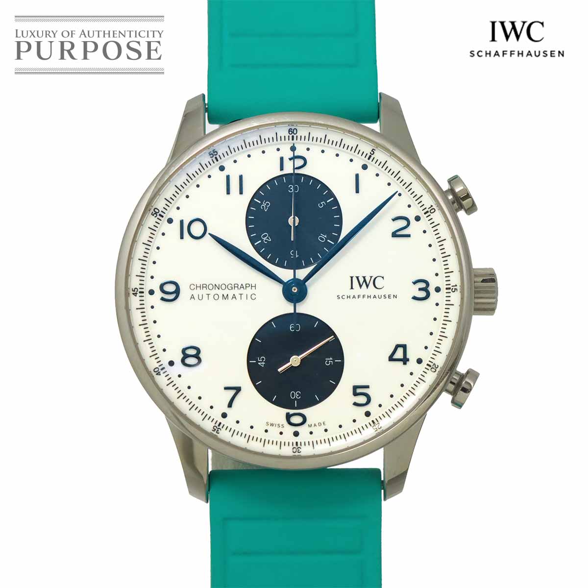 IWC ポルトギーゼ クロノグラフ IW371620 メンズ 腕時計 ホワイト ブルー オートマ 自動巻き インターナショナル ウォッチ カンパニー Portugieser 90321471