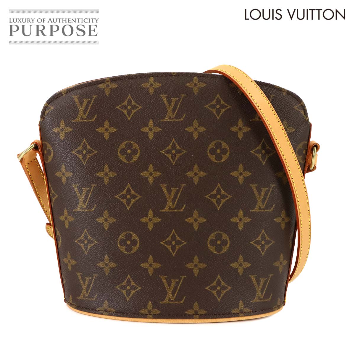LOUIS VUITTON モノグラム ドルーオ ショルダー バッグ ブラウン M51290 Drouot Bag ルイ ヴィトン 90317929