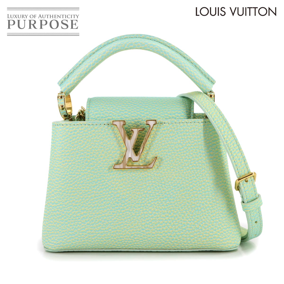 LOUIS VUITTON カプシーヌ MINI 2way ハンド ショルダー バッグ トリヨンレザー ウォーターグリーン M59850 RFID ルイ ヴィトン 90318184