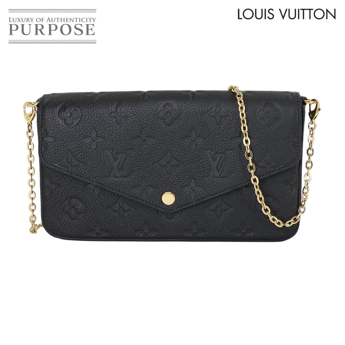 LOUIS VUITTON モノグラム アンプラント ポシェット フェリシー チェーン ウォレット レザー ノワール M64064 RFID Pochette Felice ルイ ヴィトン 90320217