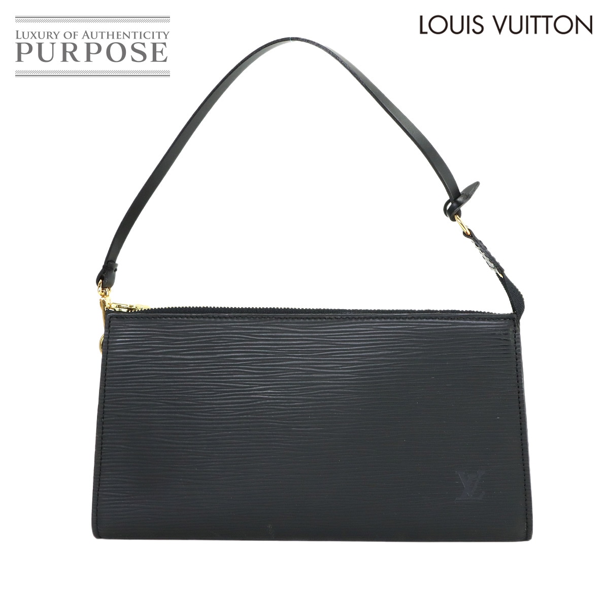 LOUIS VUITTON エピ ポシェット アクセソワール ハンド バッグ ノワール M52942 ゴールド 金具 Pochette Accessories ルイ ヴィトン 90320657