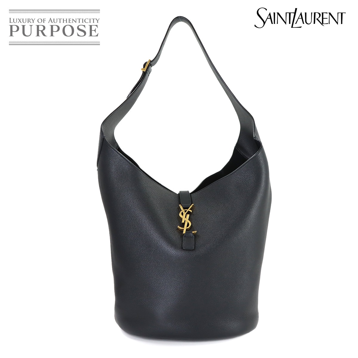 SAINT LAURENT LE5A7 ホーボー ショルダー バッグ レザー ブラック 793088 ゴールド 金具 LE5A7 Shoulder Bag サンローラン 90320688