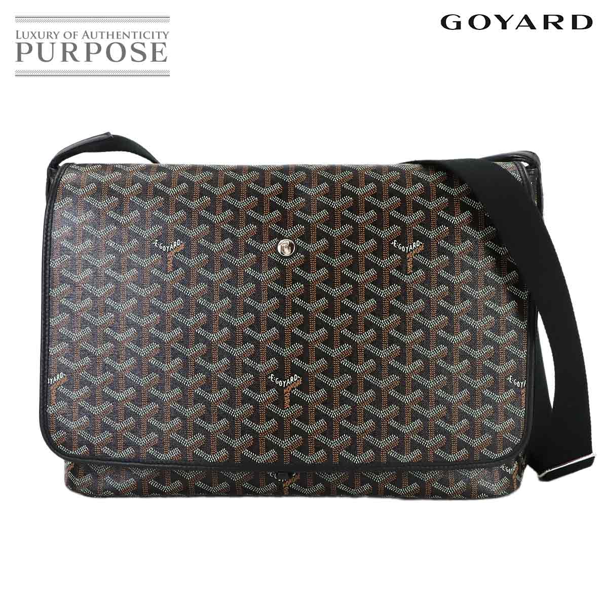 GOYARD カペシアン MM ショルダー バッグ PVC レザー ブラック ヘリンボーン Capetien Bag ゴヤール 90320707