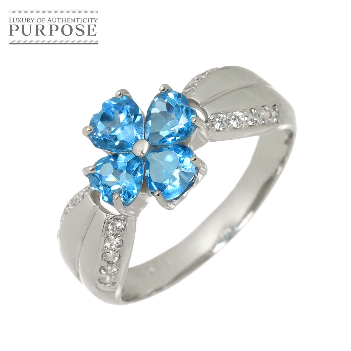 リング 11.5号 ブルートパーズ ダイヤ K10 WG ホワイトゴールド 416 指輪 Topaz Ring 90315000