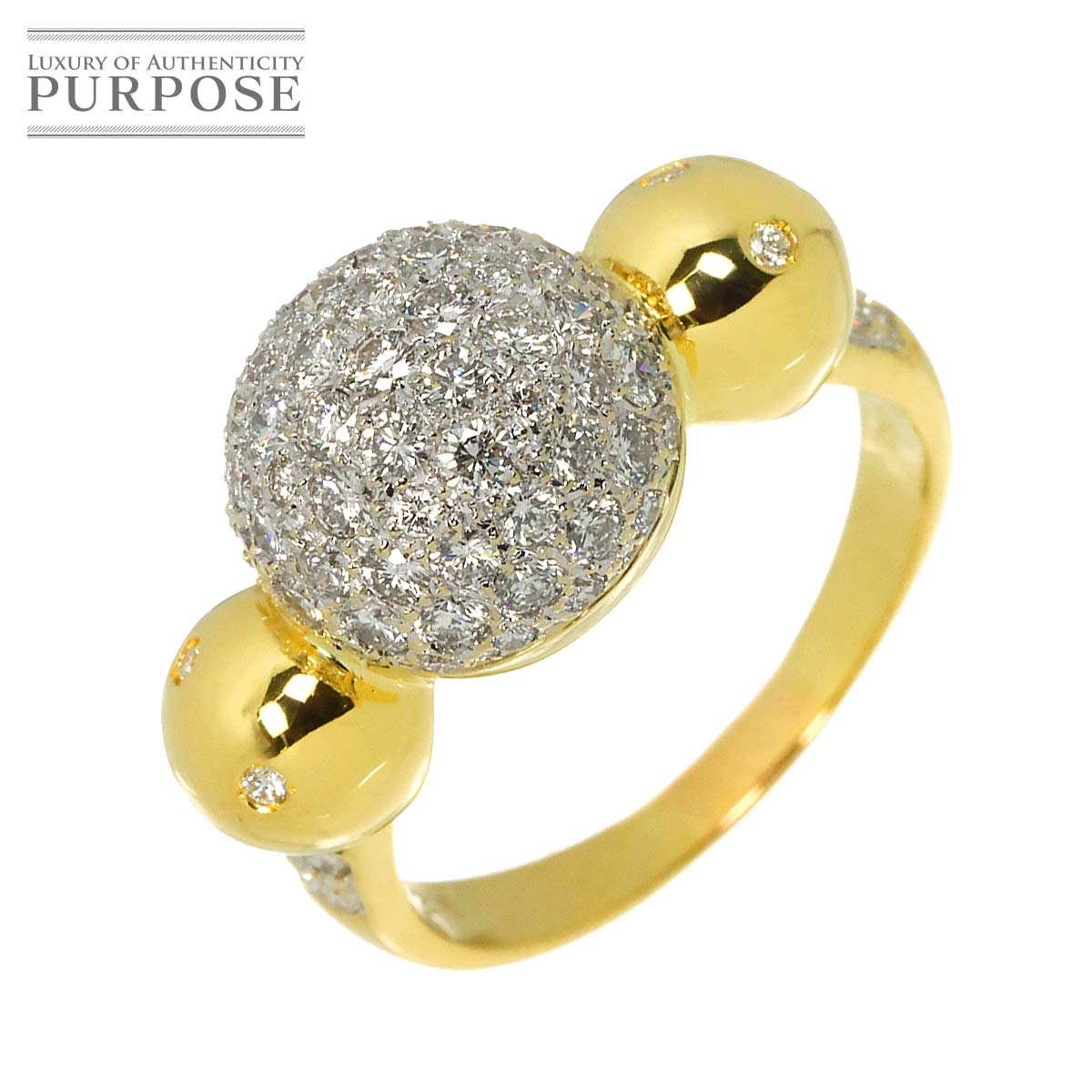 リング 15.5号 ダイヤ 1.28ct K18 YG イエローゴールド 750 指輪 Diamond Ring 90315826