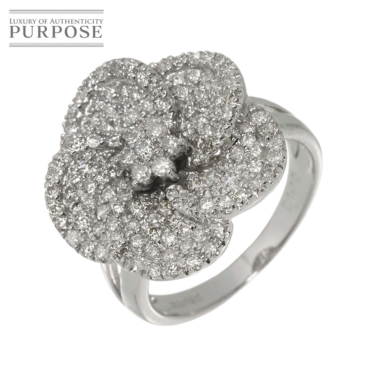リング 14.5号 ダイヤ 1.10ct K18 WG ホワイトゴールド 750 指輪 Diamond Ring 90315987