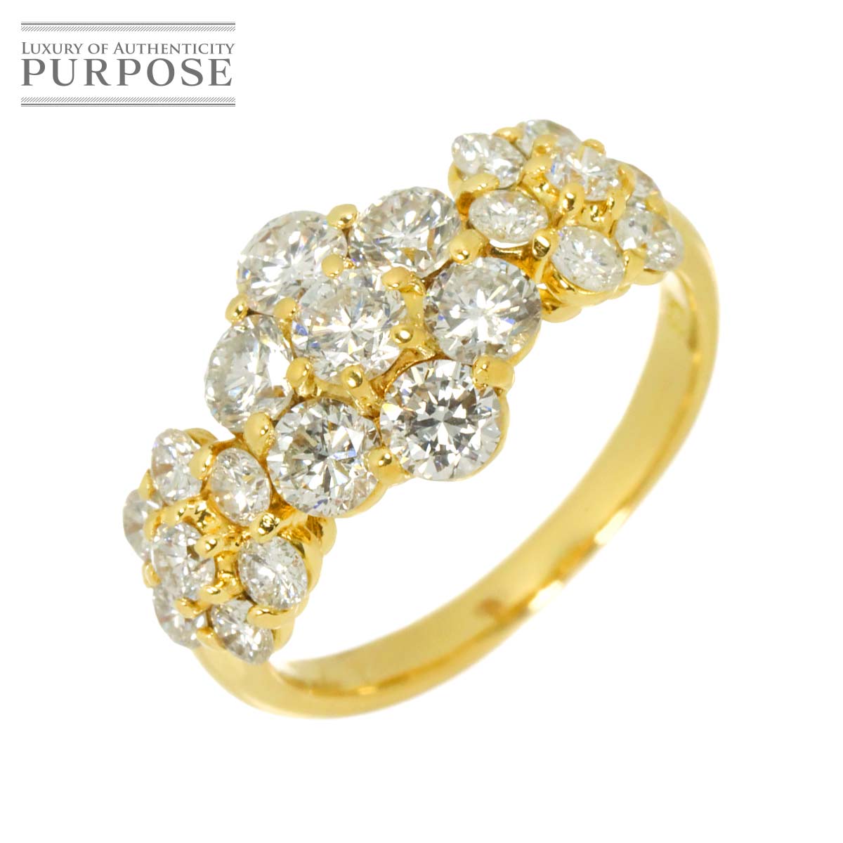 リング 6号 ダイヤ 1.47ct K18 YG イエローゴールド 750 指輪 Diamond Ring 90318117