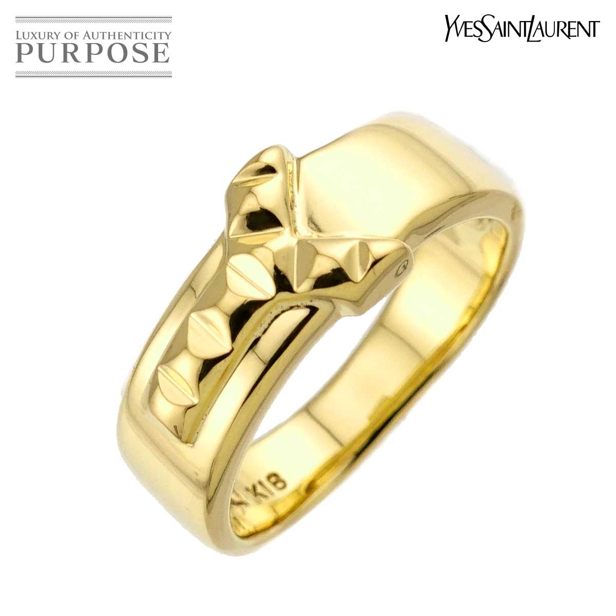 Yves Saint Laurent 12号 リング K18 YG イエローゴールド 750 指輪 Ring イヴ サンローラン 90315594