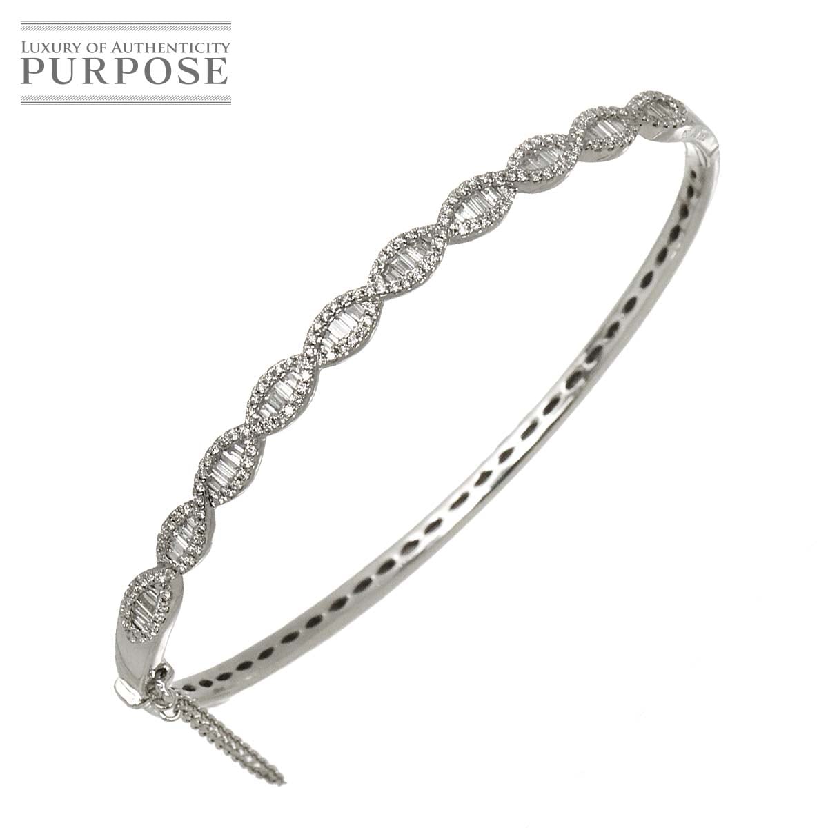 ダイヤ 0.862ct ブレスレット 17.5cm K18 WG ホワイトゴールド 750 Diamond Bracelet 90316333
