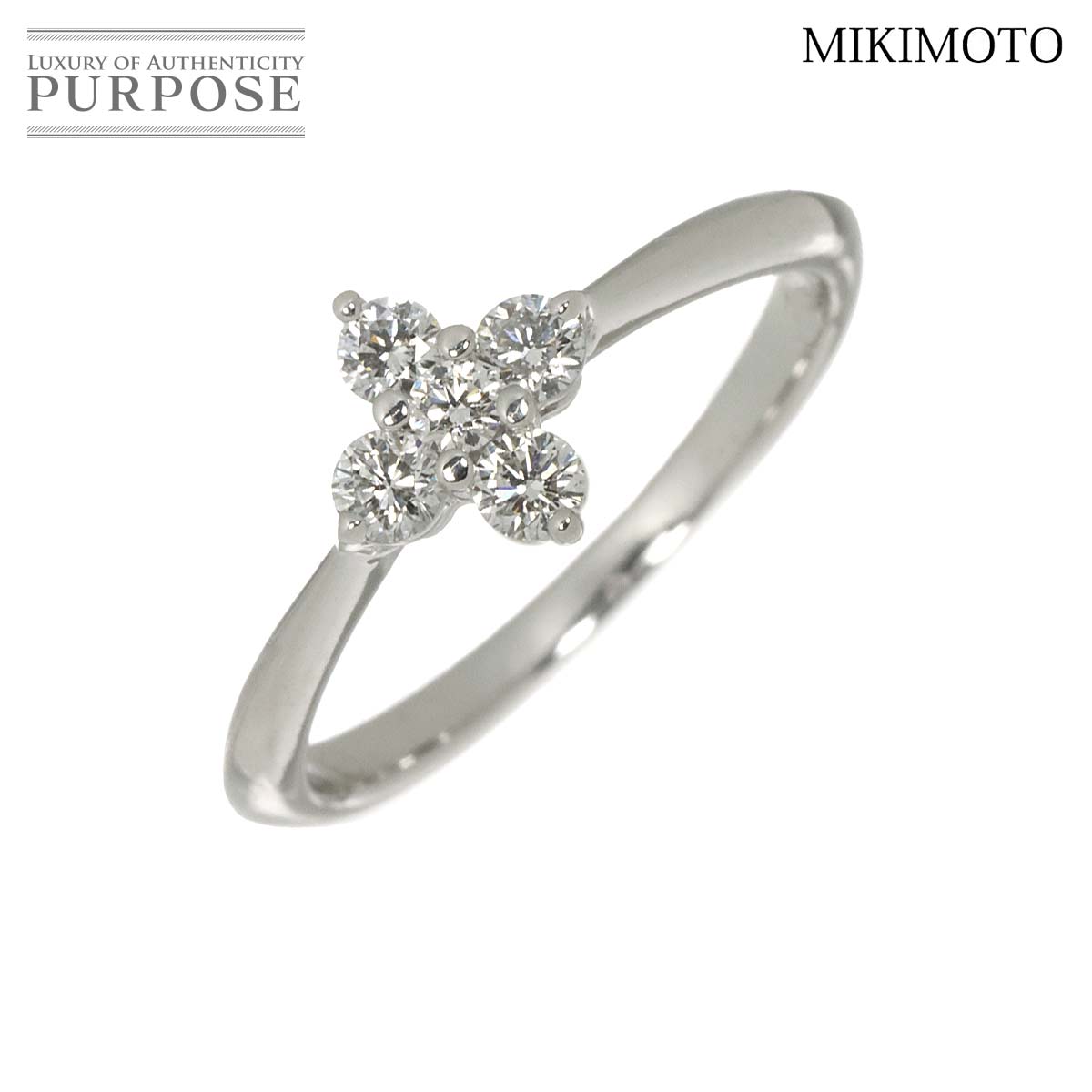 MIKIMOTO 8号 リング ダイヤ 0.20ct K18 WG ホワイトゴールド 750 指輪 Diamond Ring ミキモト 90317475