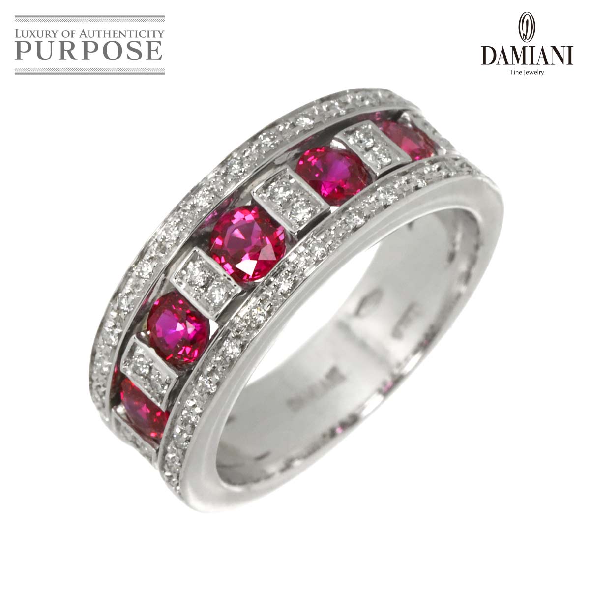 DAMIANI ベルエポック 10号 リング ルビー ダイヤ K18 WG ホワイトゴールド 750 指輪 Belle Epoque Ring ダミアーニ 90317635