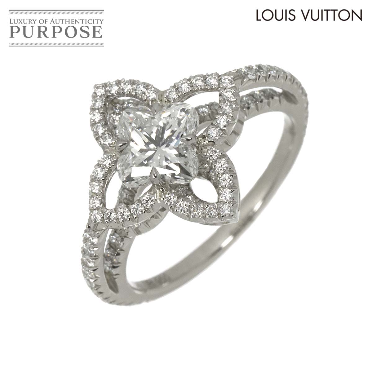 LOUIS VUITTON バーグ アルダント #52 リング ダイヤ Pt プラチナ 指輪 フラワー Diamond Ring ルイ ヴィトン 90318655